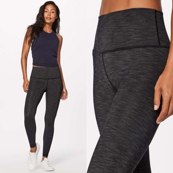 Lululemon Wunder Under 2 Hi-Rise Tight Legging (Brushed 28") Heathered Black Gym - Picture 1 of 8